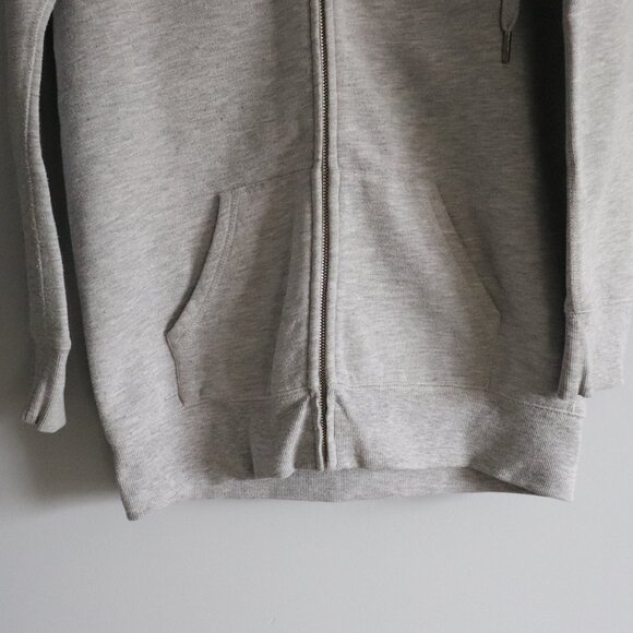 Tna Womens Grey Sz M Full Zip Long Drawstring Comfy Hooded Fleece Sweater - Picture 10 of 14